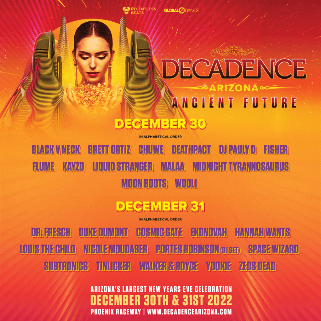 Decadence Ancient Future Lineup By Day Announced Decadence Arizona